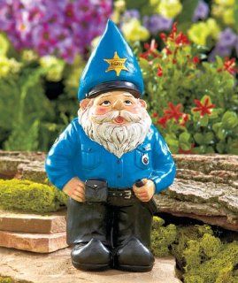 Novelty Gnome Statue Police  Outdoor Statues  Patio, Lawn & Garden