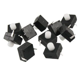10 Pcs Vertical 2 Pin Double Row Latching Action Square Push Button Switch   Wall Light Switches  