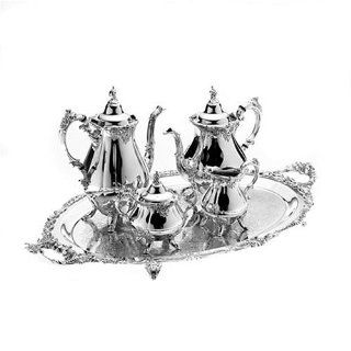 Wallace Silverplated Holloware Grand Baroque 5 Piece Coffee and Tea Service Kitchen & Dining
