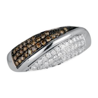 CT. T.W. Enhanced Champagne and White Diamond Split Ring in