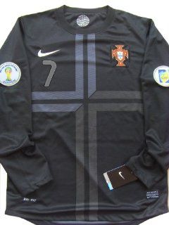 Ronaldo #7 L/s Portugal Away Long Sleeves World Cup Qualifiers Patches 2013 14 Soccer Jersey Shirt (SMALL)  Sports Fan T Shirts  Sports & Outdoors
