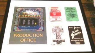 Black Sabbath Frameable Gift Set Music Memorabilia Concert Backstage Passes Sign Entertainment Collectibles