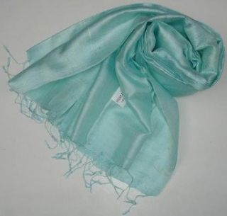 Kuldip Unisex 100% Silk Pashmina Shawl Wrap Throw Almost Turquoise