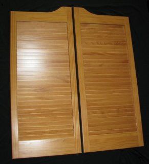 Pre Stained (ready to install) Cafe Doors Louvered pre fit for 36" finished opening (24, 30 and 32" sizes also available)  ProLamen Anti Warp  Saloon Western Swinging Style Wood Bar Door    