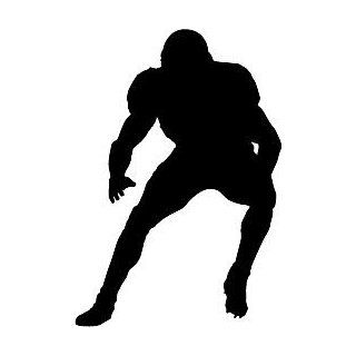 6" Printed color blocker head on black silhouette FOOTBALL RUGBY FIELD LOCKER TOUCHDOWN ALIEN REFEREE COACH sticker decal for any smooth surface such as windows bumpers laptops or any smooth surface. 