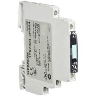 Siemens 3TX7004 3PB54 Interface Relay, Narrow Design, Output Interface With Semiconductor Output, Screw Terminal, 1 NO Contact, 6.2mm Width, 1.5A Max Switching Current, 30VDC Switching Voltage, Short Circuit Proof Short Time Load Capacity Din Mount Relays
