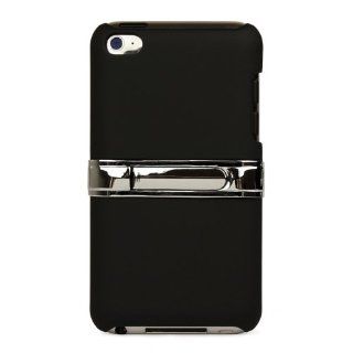 Black Stand Alone Durable Kickstand Design / 2 Tone Snap On Crystal Case for New Apple iPod Touch 4 (4th Generation 8GB 16GB 32GB)   Players & Accessories
