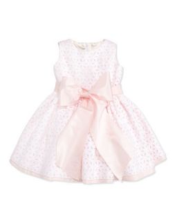 Taffeta Eyelet Cupcake Dress, White/Pink, 2T 3T   Helena