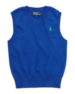 V Neck Sweater Vest, Blue, Sizes 4 7   Ralph Lauren Childrenswear