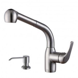Ruvati RVF1231K1ST Stainless Steel Musi Pullout Spray Kitchen Faucet with Soap D