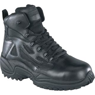 Reebok Rapid Response 6 Inch Composite Toe Zip Boot   Black, Size 8 1/2 Wide,