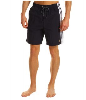 Nautica Anchor Solid Side Stripe Swim Short Mens Swimwear (Navy)