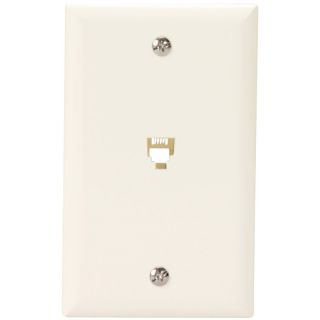 Cooper Wiring Devices 1 Gang Light Almond Phone Nylon Wall Plate
