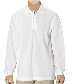 Cutter & Buck CB DryTec L/S Championship Polo Shirt Mens Clothing (White)