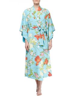 Peranakan Floral Print Long Kimono Robe   Natori