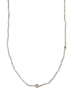 Faceted Labradorite Necklace with Pave Diamond Beads, 44L   Sheryl Lowe