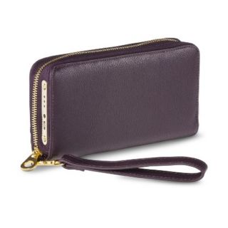 Cell Phone Wallet with Built In Phone Battery Charger   Eggplant