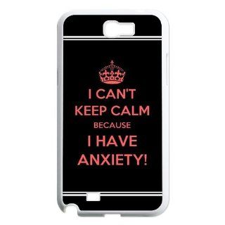 Vintage Samsung Galaxy Note 2 N7100 Cover I can't Keep Calm Because I Have Anxiety Cell Phones & Accessories