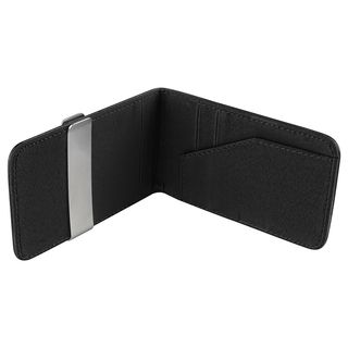 Basacc Slim Fit Genuine Leather Detachable Money Clip Wallet With 4 Card Slots