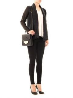 Leather sleeve knitted jacket  Vince
