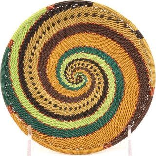 Fair Trade Zulu African Wire Shallow Plate, Approximately 5.75" Across   Home Storage Baskets