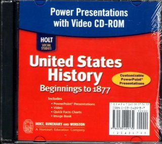 Power Presentations with Video CD ROM, United States History Beginnings to 1877 Software