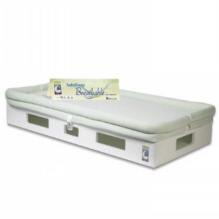 Secure Beginnings SafeSleep Breathable Crib Mattress (Sage Green Mattress w/ White Base)  Baby