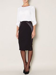 Linea Stretch woven pencil skirt Black