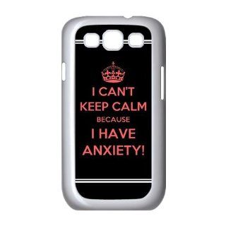 Vintage Samsung Galaxy S3 I9300 I9308 I939 Cover I can't Keep Calm Because I Have Anxiety Cell Phones & Accessories