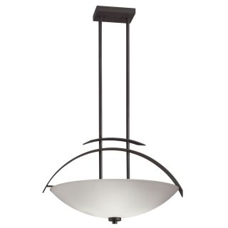Portfolio 22 in W Anvil Iron Pendant Light with Frosted Shade