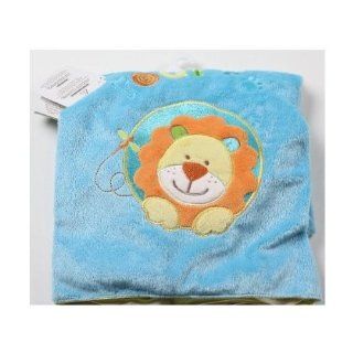 Blankets and Beyond Soft Aqua Blue Lion Roar Blanket  Nursery Blankets  Baby