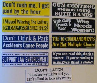 BUMPER STICKER 'GUN CONTROL MEANS USING BOTH HANDS' Home & Kitchen