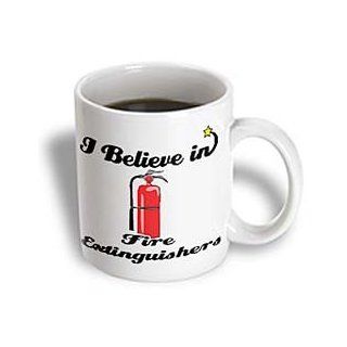 3dRose I Believe in Fire Extinguishers Ceramic Mug, 11 Ounce Kitchen & Dining