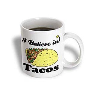 3dRose I Believe in Tacos Ceramic Mug, 11 Ounce Kitchen & Dining