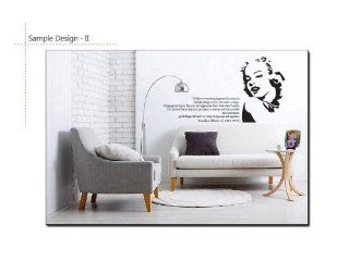 Giant Marilyn Monroe Portrait & I Believe Quote Wall Decal Xmas Decor SET Vinyl Sticker Bedroom Inspiration Lettering Black 61"x33"   A Marilyn Monroe