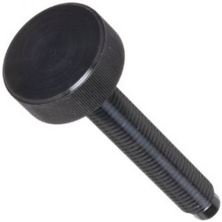 Steel Thumb Screw, Black Oxide Finish, Knurled Head, Dog Point, 64mm Length, Fully Threaded, M6 1 Metric Coarse Threads, Made in US