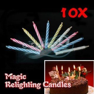 Magic Cannot Blow Out Relighting Practical Trick Joke Prank Birthday Party Candles 1 Pack (Assorted Color) FTY 4057  
