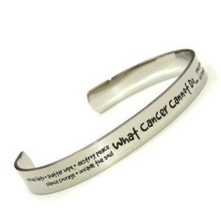 High Polished Stainless Steel Cancer Awareness Bracelet What Cancer Cannot Do Adjustable Bracelet What Breast Cancer Cannot Do Jewelry Jewelry