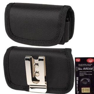 Samsung Galaxy S2 Canvas Horizontal Heavy Duty Case with Metal Clip and Velcro Closure Big Enough to Fit the Otterbox Commuter or Defender Case on your phone. Comes with Antenna booster. Cell Phones & Accessories