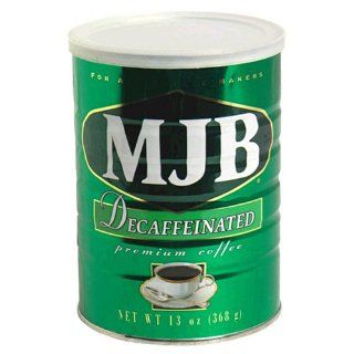 MJB Premium Coffee, Decaffeinated, 12 Ounce Can (Pack of 4)  Ground Coffee  Grocery & Gourmet Food