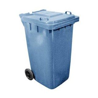 Mobile Trash Can   64 Gallon Blue   Waste Bins