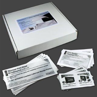 POS Cleaning Kit containing TransAct's Ithaca 8000/40 Printer Cleaning Card  Label Makers 