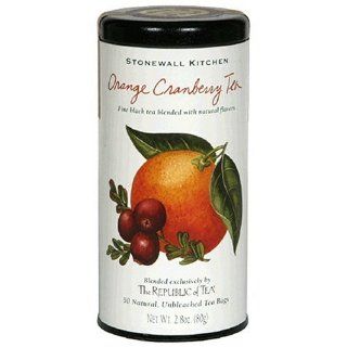 Stonewall Kitchens, Orange Cranberry Tea, Tea Bags 50 Count Cans (Pack of 3)  Black Teas  Grocery & Gourmet Food