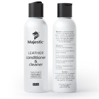 Majestic Leather Cleaner & Leather Conditioner   2 in 1   for use with Shoes, Apparel, Automotive Interior, Saddles, and Furniture, 8oz. Bottle  Sports & Outdoors