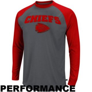 Kansas City Chiefs Go Long II Thermal Long Sleeve Performance T Shirt   Gray