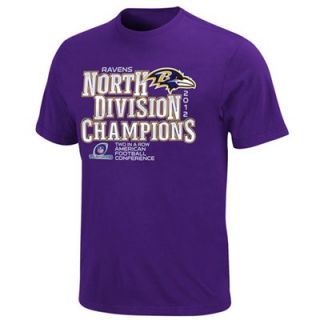 Baltimore Ravens 2012 AFC North Division Champions T Shirt   Purple