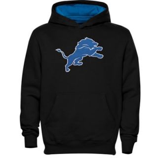 Detroit Lions Youth Logo Pullover Hoodie   Black