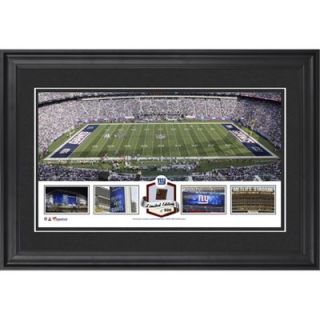 MetLife Stadium New York Giants Framed Panoramic Collage with Game Used Football Limited Edition of 500
