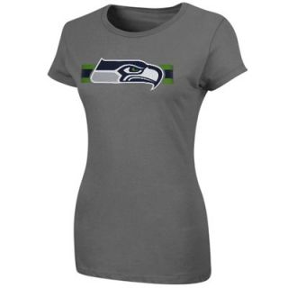 Seattle Seahawks Ladies Forward Progress Slim Fit T Shirt   Charcoal
