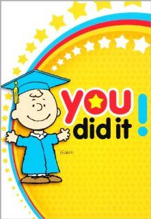 Graduation Greeting Card   Peanuts Charlie Brown You Did It Health & Personal Care